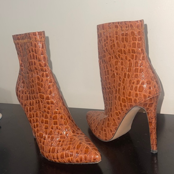 Public Desire brown Snake print booties Size 6 - Picture 3 of 5